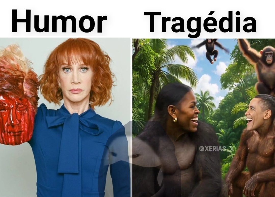 cianurosex's tweet photo. A grande hipocrisia da comunicação social de esquerda:

O de Kathy Griffin foi "uma piada", agora que o Donald Trump fez um meme de macaco com os Obama é o fim do mundo... https://t.co/95DSbvhf1P
