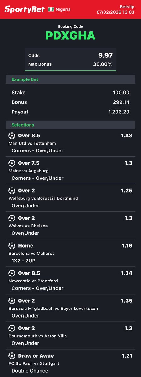 GlamPulse's tweet photo. 10 Odds For The Day 💥 
Sportybet Code: PDXGHA https://t.co/GObsPCVOmE