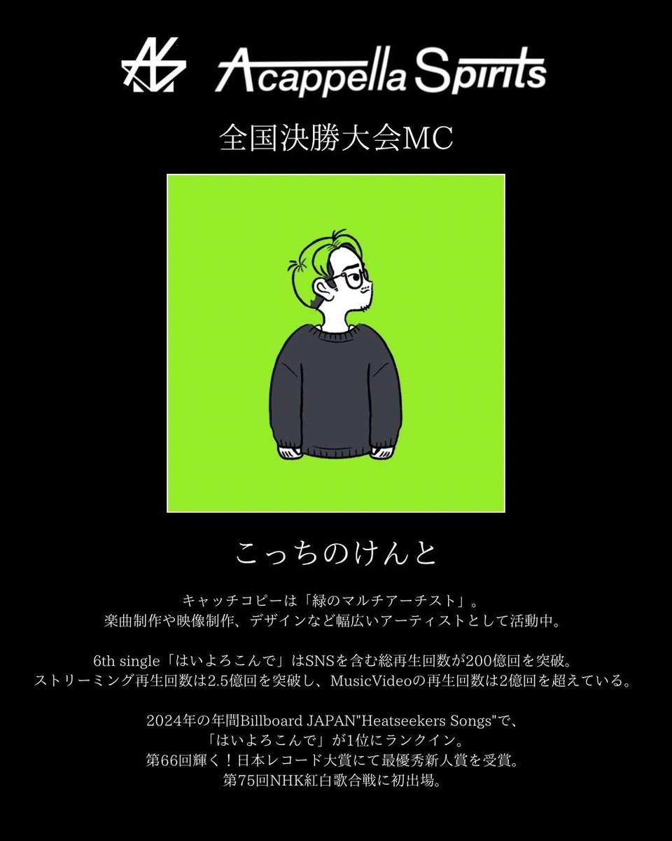 アカペラ全国大会決勝】 今年もMCさせていただきます‼️ もう6回目