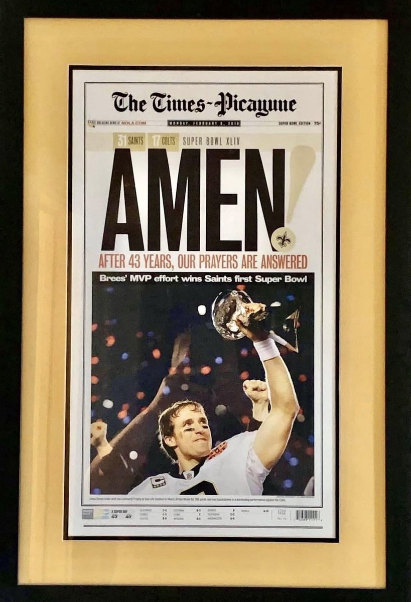 16 years ago today….
The New Orleans Saints..
Super Bowl Champs !!!