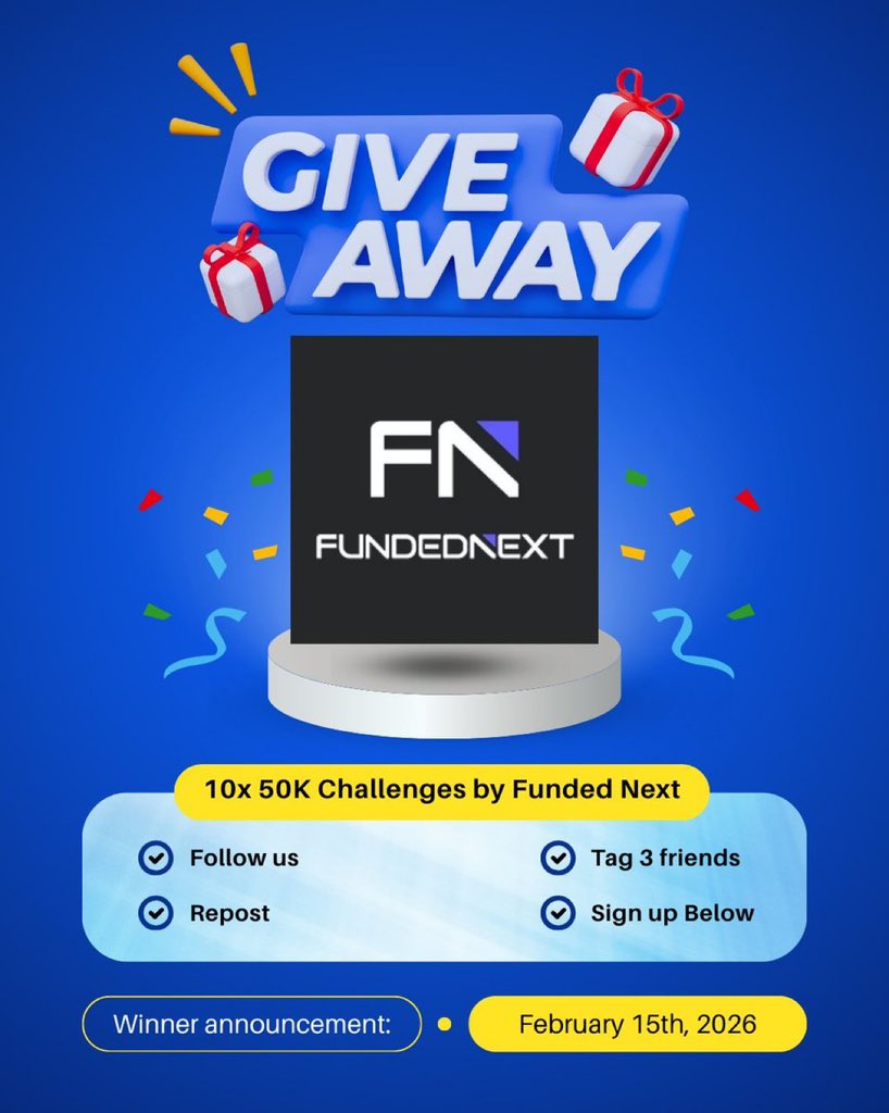 🎁 GIVEAWAY ALERT 🎁

🤯 Funded Next is Giving away 10× $50,000 Challenges 

How to enter 👇
✅ Follow us <a href="/reeyah_sa/">💰•PHD I N FOREX💎</a> <a href="/african_pips/">Africapips</a> <a href="/FundedNext/">FundedNext</a> 
✅ Repost &amp; Tag 3 friends
✅  Comment "WIN " &amp; join t.me/PHD1nForex

FOLLOW ALL STEPS TO WIN 🏆 

Winners announced Feb 15, 2026