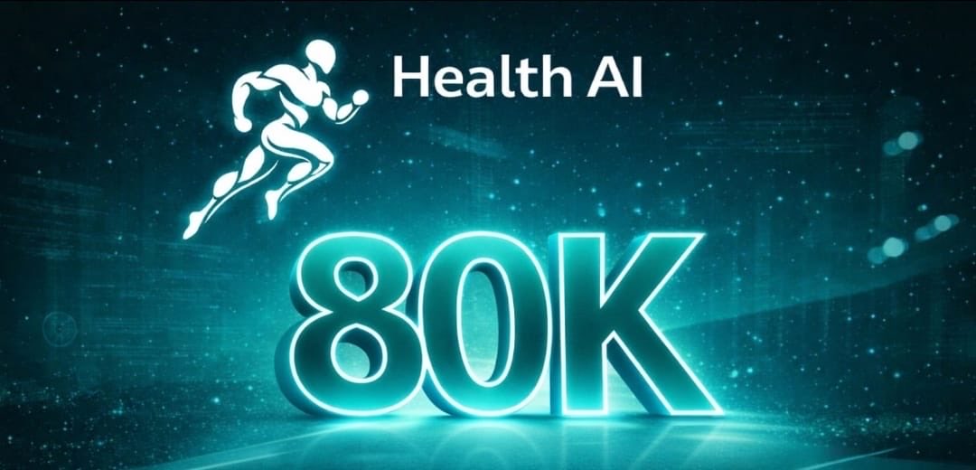 The Health AI community continues to grow at a strong pace.

Since January, we’ve doubled our user base  expanding from 40,000 to 80,000 users in a short period.

This progress is driven by consistent development, infrastructure improvements, and a clear commitment to building a