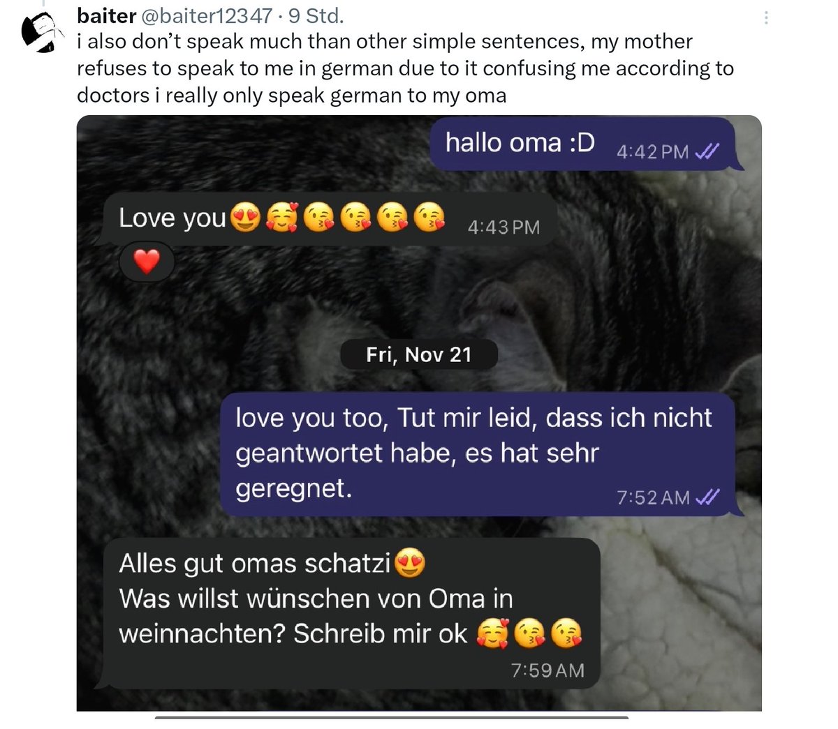 Starrynjko's tweet photo. @Javooooo04 @dickerjunge24 Wirklich digga: lebt nicht in Deutschland, nicht von deutscher Abstammung, kann nur einfache sätze deutsch. Er passt legit keiner einzigen Definition von deutsch🙏😭 https://t.co/F86D1GCmDi