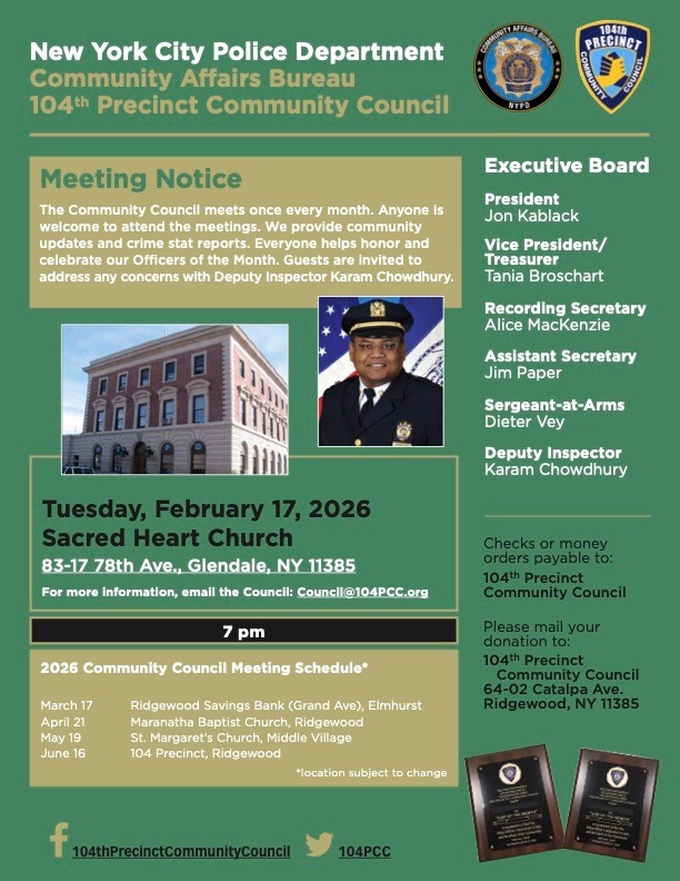 Please join us for our first Community Council meeting of the year! 

See the flyer below for details!