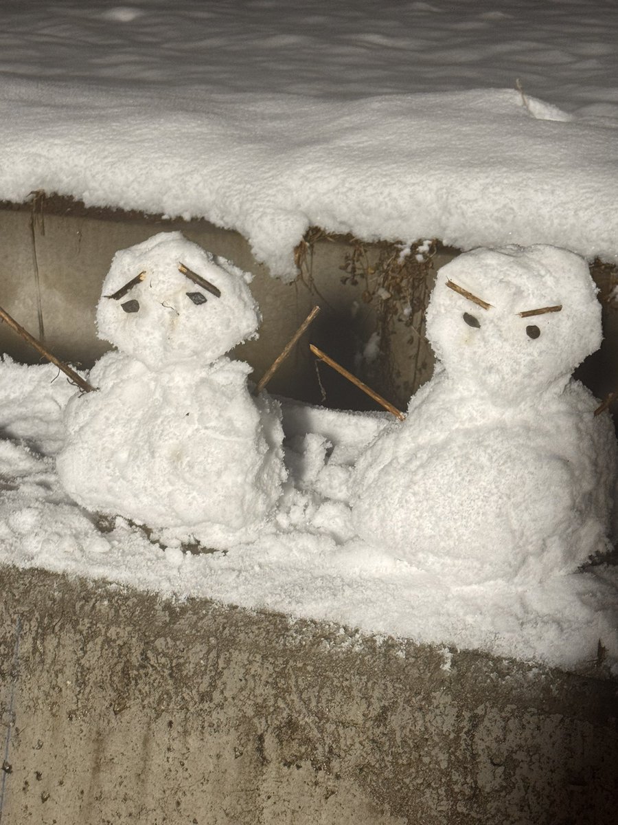 雪の中夜勤楽し