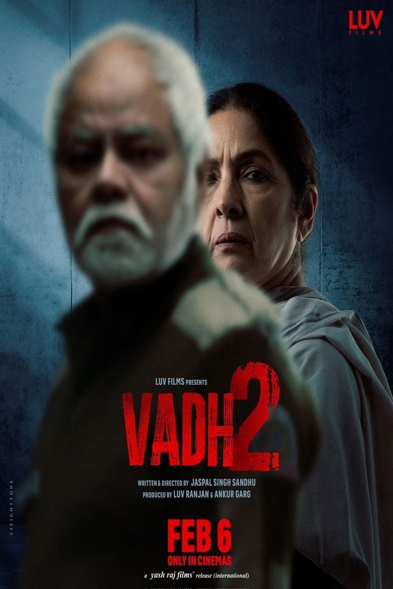 Shivu112005's tweet photo. ⭐ 4 / 5
Vadh 2 is calm but heavy.
The story goes slow, but keeps you hooked.Acting feels very real, no extra drama.Ending hits quietly.
The acting of sanjay Sir and neena ma'am is just outstanding.... 😊
#vadh #vadh2
#moviereleases #moviereview https://t.co/DjK81hkj3y