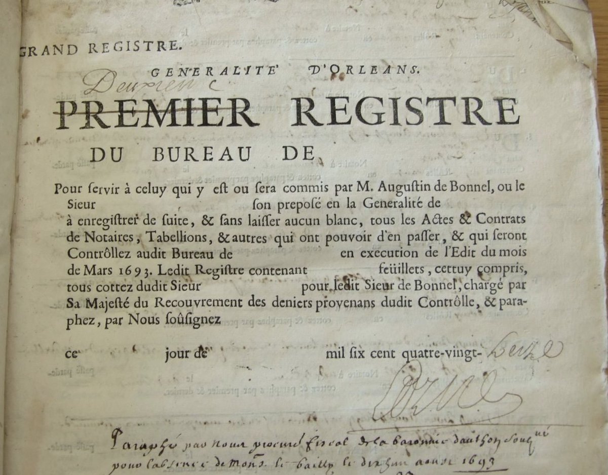 CRGPercheGouet's tweet photo. Mise en ligne sur notre site des photos du registre du contrôle des actes d'Authon-du-Perche pour les années 1693-1694 : 403 nouvelles photos #genealogie #notaires #contrôle #Authon #EureetLoir #PercheGouet https://t.co/RGy7OMSDEg
