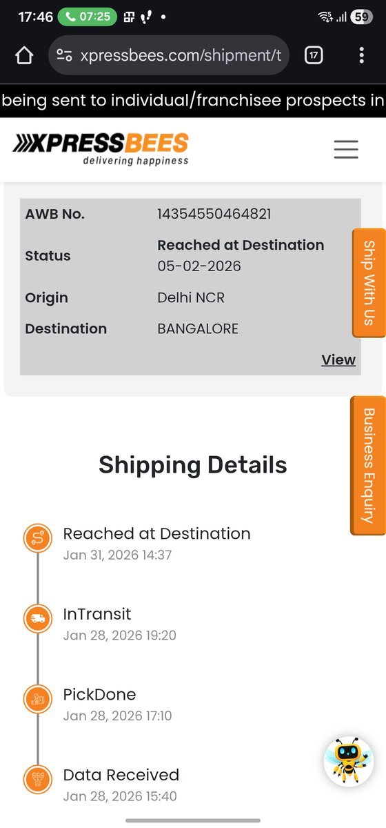 mohitkothari1's tweet photo. @XpressBees_IN getting no support in delivering this package @koparo https://t.co/g3Ov0KEYDS