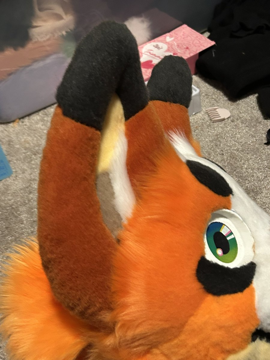 squibbz0's tweet photo. HE HAS A FACE!!!!! everything is sewn on and wearable, all that is left is fun details like tongues and eyelids ^^ #furry #fursuit #fursuitmaker #fursuitpremade https://t.co/uYEclGRkR3