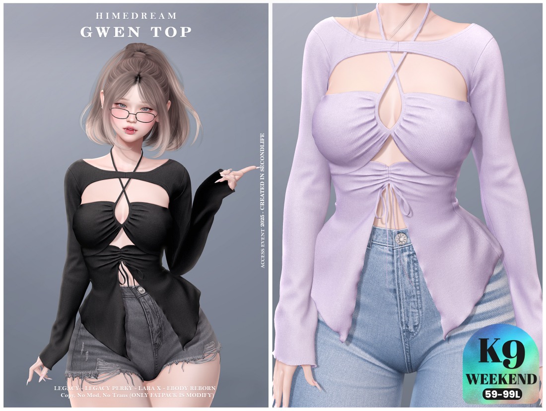 KawaiiFeedSL's tweet photo. {HIME*DREAM} Gwen Top〡K9 Weekend Sale @ Mainstore〡Taxi: https://t.co/CwFsHSKqXA
#SecondLife #Himedream #K9WeekendSale #Mainstore #KawaiiFeed https://t.co/P9VRph2FNa