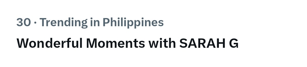 Let's go higher, Popsters! Can we make the top 10 before SG goes on stage? 

Wonderful Moments with SARAH G 
#SarahGeronimo
