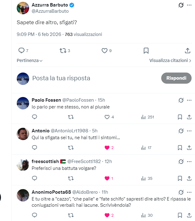 La dolce Azzurra, irritata dalla mia risposta, ha reagito prendendosi una valanga di...