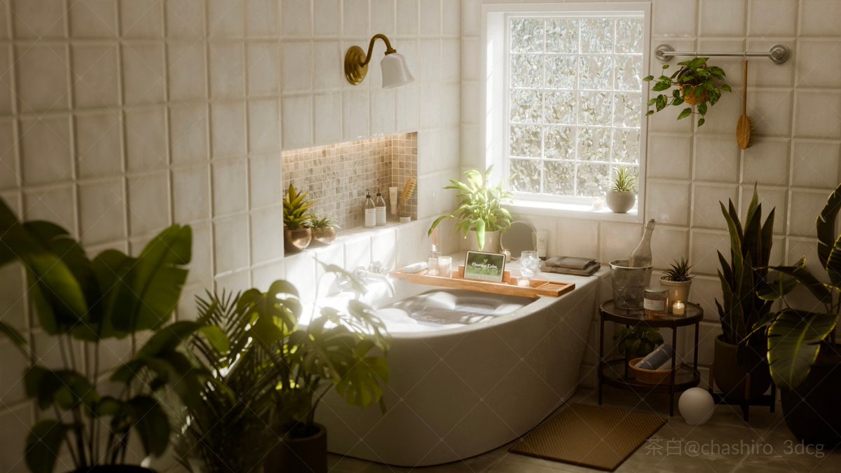 去年作ったバスルーム
気に入ってるので再掲🛁
#blender #b3d #3DCG