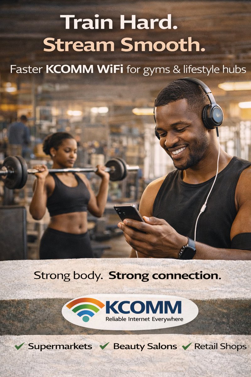 kcomm4499's tweet image. Gyms &amp;amp; Lifestyle Spaces
Music, fitness apps, live workouts, uploads 
 KCOMM WiFi powers gyms &amp;amp; lifestyle centers across Liberia.
📍 From Monrovia to Ganta, Kakata, Gbarnga, Harper &amp;amp; Pleebo City.

💪 Strong body. Strong connection.

Contact +231555262604
#KCOMM #GymLifeLiberia