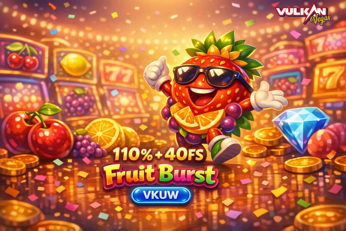 The next big winner could be you! Play now!

VKUW➡️Fruit Burst
🎰110% + 40 FS
💶Min.dep: 25€

💶Max. dep: 500 €
🗓️Bonus active 5 days