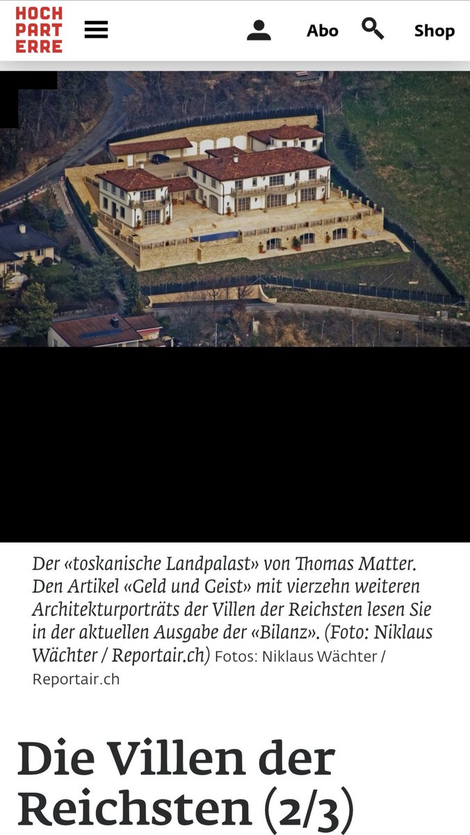 <a href="/FranzOMeier/">Franz Meier</a> Thomas Matter (SVP) lebt in einem bescheidenen Häuschen  an der Goldküste. 
Er ist jetzt «Sozialist» und möchte jetzt für die breite Bevölkerung Gebühren sparen: ➡️ Die SRG KAPUTT SPAREN für mehr Rechtspopulismus.