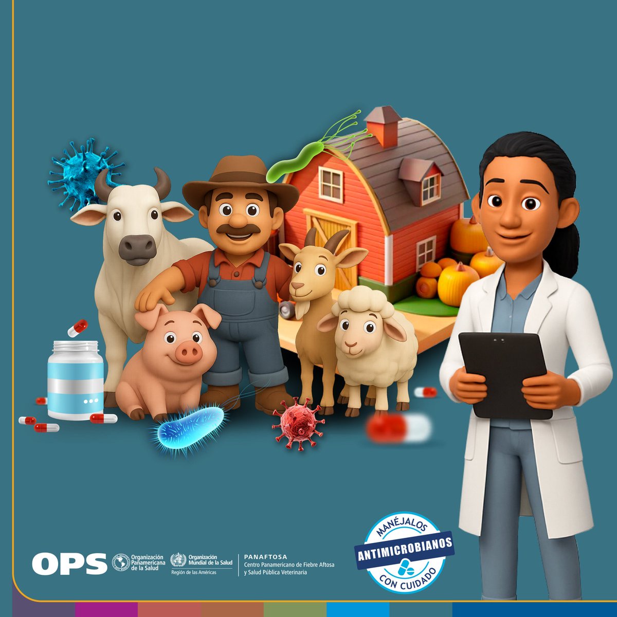 Conozca cuáles son los riesgos de la resistencia a los antimicrobianos.

📉 Tratamientos menos efectivos
🐖 Pérdidas económicas por animales enfermos
🥩 Riesgos para la inocuidad alimentaria
👥 Amenaza para la salud pública

🚨 ¡Usa correctamente los antimicrobianos!

#RAM