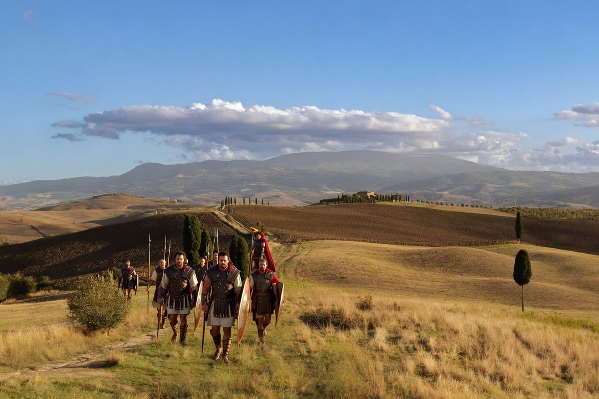 La foto è mia e rappresenta il viale del film "il gladiatore". Ho chiesto a grok di aggiungere dei personaggi. Ci devo lavorare su questa roba...