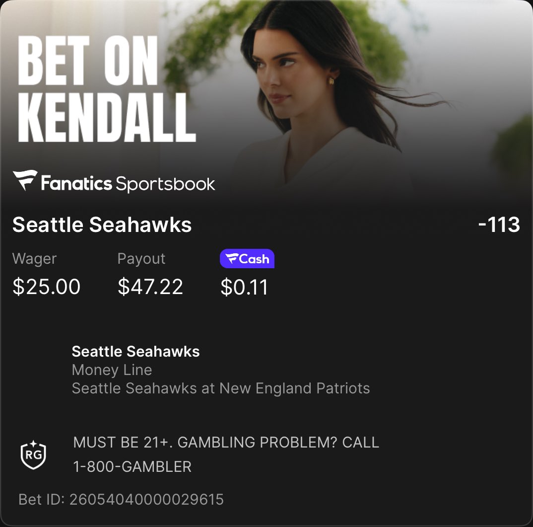 DepoaloRicky's tweet photo. #BetOnKendall @fanaticsbook

#BetOnKendall https://t.co/ex7saElbxQ https://t.co/IpWNWJbVL0