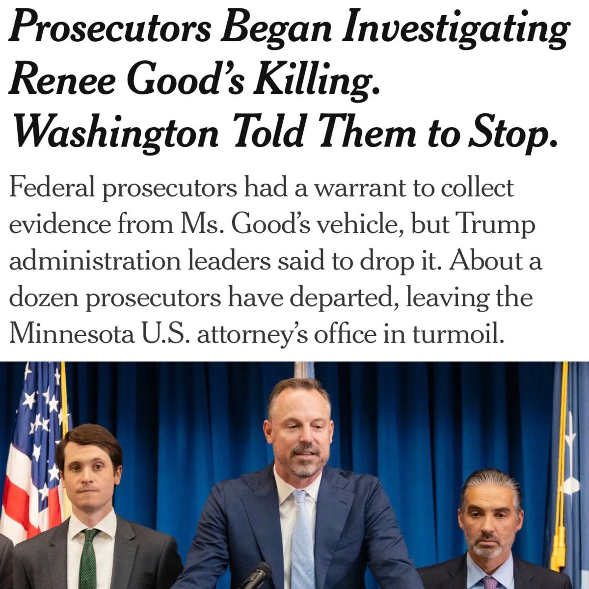 NYT: How Trump/Kash blocked an investigation into the murder of Renee Good. nytimes.com/2026/02/07/us/…