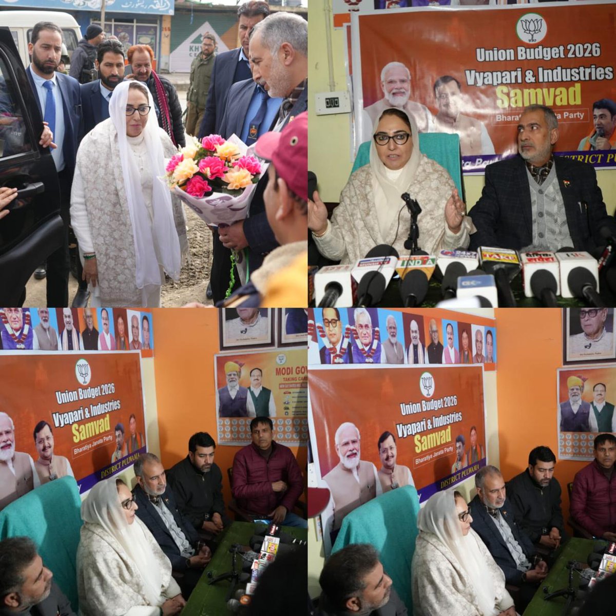 drdarakhshan's tweet photo. Union Budget 26-27: Addressed an interactive event with media at BJP District Office Pulwama today. 
Union Budget will strengthen further our economy through innovative and technological missions, welfare programmes reforms and schemes. Modiji's vision of making India a global leader gets a boost through this budget. 
#VikistBharatbuget 
@diprjk @PIBSrinagar @PMOIndia @narendramodi @AmitShah @AmitShahOffice @amitmalviya @PIB_India @PIBHomeAffairs @BJP4India @BJP4JnK @KirenRijiju @JPNadda @tarunchughbjp @OfficeOfLGJandK @blsanthosh @HMOIndia @manojsinha_ @NitinNabin