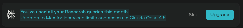 KIMWHOO's tweet photo. @perplexity_ai Absolute scam on Pro Research quotas. Hit 'used all queries' mid-work with ZERO warning—no counter, no numbers, just upsell to Max. Support/account shows nothing but 'Manage subscription.' Limits silently slashed (600/day → 20?), resets hidden in Stripe. https://t.co/jWLP6RR8ng