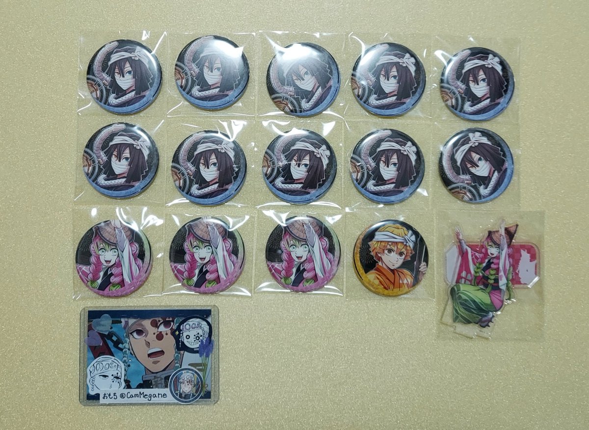 交換】鬼滅の刃 阿波おどり 阿波踊り 2025 缶バッジ B 譲→善逸、蜜璃