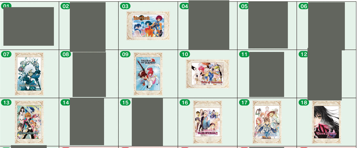 【交換】テイルズ　ウエハース

譲：リバース、シンフォニア、ロイド2，ミラ、ルーク、スレイ2

求：画像2
エターニア、レジェンディア、エクシリア2を含む内容のみ。

KVコンプ目的ですが優先したいタイトルを先に回収したいためお断りすることがあります（記載順に優先）
郵送。