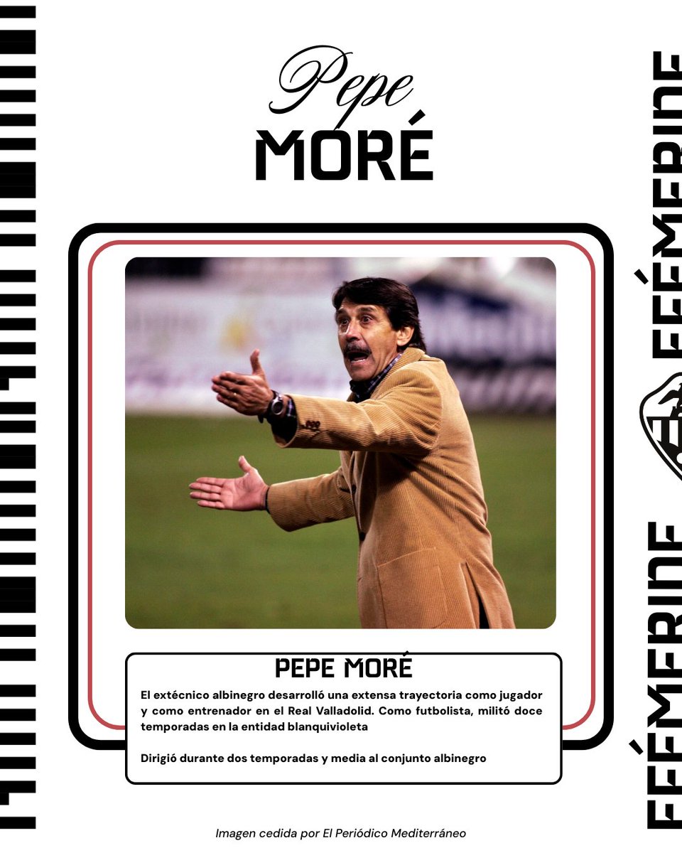 🔙👨🏻 El recordado Pepe Moré fue jugador y entrenador del <a href="/realvalladolid/">Real Valladolid C.F.</a> y dirigió al conjunto albinegro

😃 Mañana seguro que vive el #RealValladolidCastellón con mucho cariño

¡Un saludo y recuerdos, Pepe!

#PPO👂