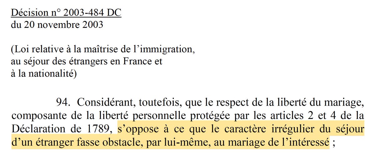 « Il faut des règles plus précises pour les élus municipaux » ?

Mais les règles sont déjà claires :

1/ Le droit au mariage est constitutionnellement garanti (peu importe la situation administrative)

2/ Les élus locaux doivent respecter les lois de la République

C'est simple.