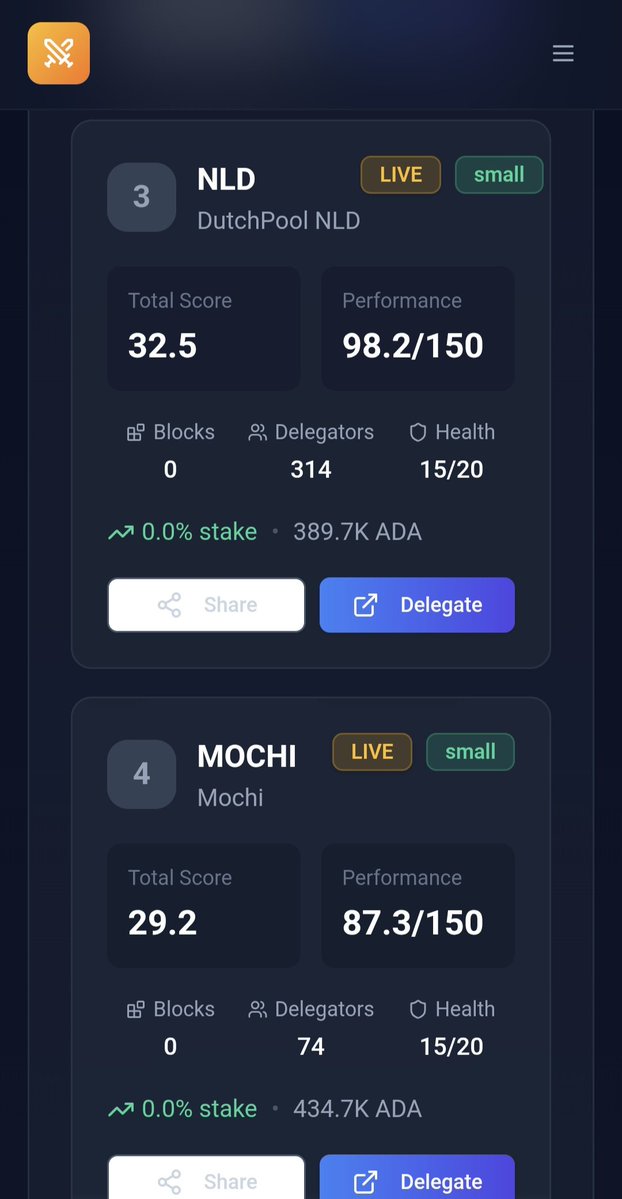StakepoolArena's tweet image. We just launched StakePool Arena ⚔️🏆 — a new platform where Cardano stake pools battle every epoch with tier-based rankings, live updates, and podium winners.

Come check it out &amp;amp; support your favorite pools 👇
👉 stakepoolarena.com
