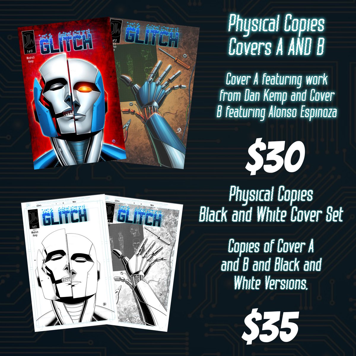 The Kickstarter for my comic book "Glitch" issue 1 is officially LIVE!!! Here are the reward tiers available to you for backing the project! 

🔗 kickstarter.com/projects/djwie…