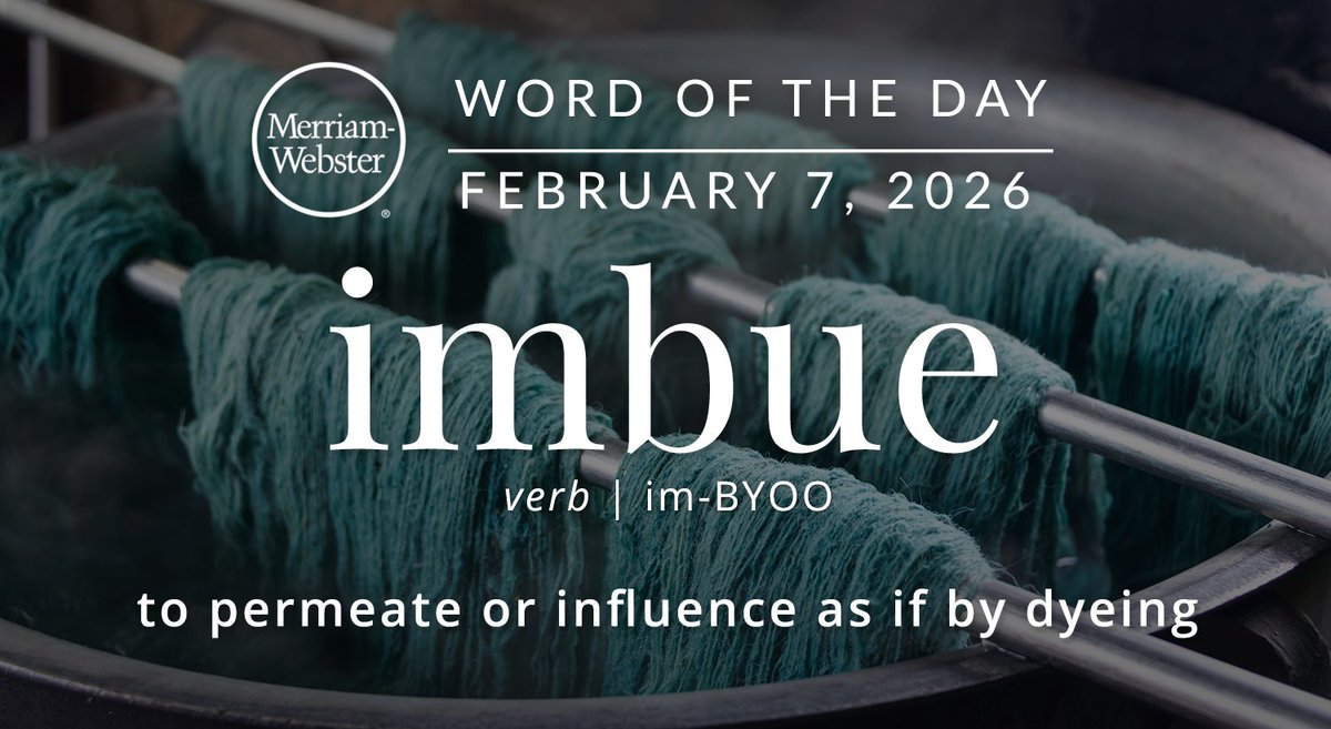 The #WordOfTheDay is ‘imbue.’
ow.ly/F6oL50Y4TSE