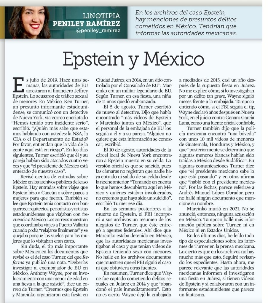 Melissa_Bely's tweet image. 🚨 ESCÁNDALO

Sin mencionar su nombre, pero por la fecha del año 2019.

López Obrador estaba enterado de lo que hacía Jeffrey Epstein con las menores de edad...
¡ y no hizo NADA !

"En los archivos del caso Epstein, hay menciones de presuntos delitos cometidos en México. Tendrían…
