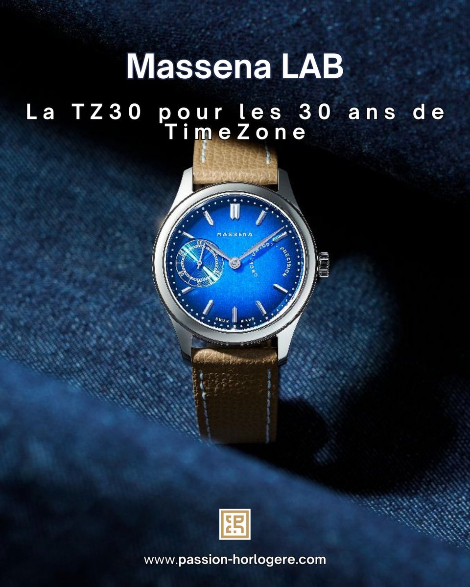 Passionhorloger's tweet photo. TZ30 (30 ex.) Massena LAB x Raul Pages pour les 30 ans de https://t.co/o6ltEqL1Pv : cadran bleu brossé, acier 38,5 mm, calibre manuel M690 (60 h), finitions soignées. https://t.co/H17IZJE9PL #MassenaLAB #RaulPages #TimeZone https://t.co/tNoadsfDwL