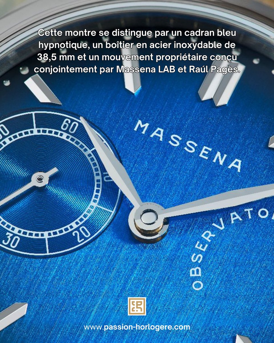 Passionhorloger's tweet photo. TZ30 (30 ex.) Massena LAB x Raul Pages pour les 30 ans de https://t.co/o6ltEqL1Pv : cadran bleu brossé, acier 38,5 mm, calibre manuel M690 (60 h), finitions soignées. https://t.co/H17IZJE9PL #MassenaLAB #RaulPages #TimeZone https://t.co/tNoadsfDwL