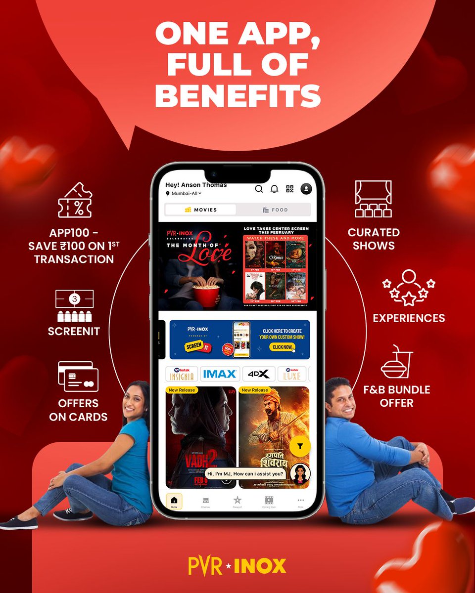 INOXMovies's tweet photo. A blockbuster welcome awaits! ππ¬
Get βΉ100 OFF on your first ticket booking on the PVR INOX App.
Use code APP100 and save on your first booking. π€
Available on App Store & Google Play!
Download now: https://t.co/fuKv41tw1E
.
.
.
*T&Cs Apply
#App100 #Deal #Offer #Discount https://t.co/Laabr87sMe