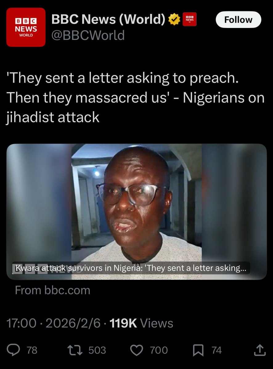 Dear Nigerian churches, by now we should be organizing large conferences talking about this Islamic incursion. 

It should dominate our sermons. Preparing our members for persecution and also talking about how to counter same. 

These Muslims won’t hesitate to kill us. We know