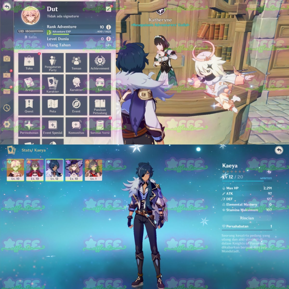 afflentia's tweet photo. wts akun reroll genshin impact  [01]

Ar 10, Server Asia, Mc Aether, All unset, B5 Dehya, No cheat
If 21, Af 22, Primo 16k++
Akun punyaku sendiri

Harga 170k 
Avail nego https://t.co/sUmgxxw7D1