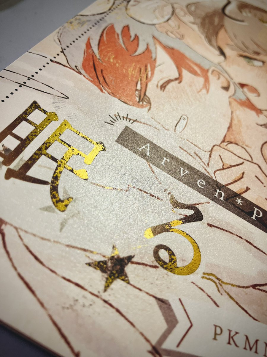 コピー本表紙きらきら紙でかわいい感じです✨
印刷会社様に感謝
金箔は私がやったので若干汚いですが風合いということで、、、