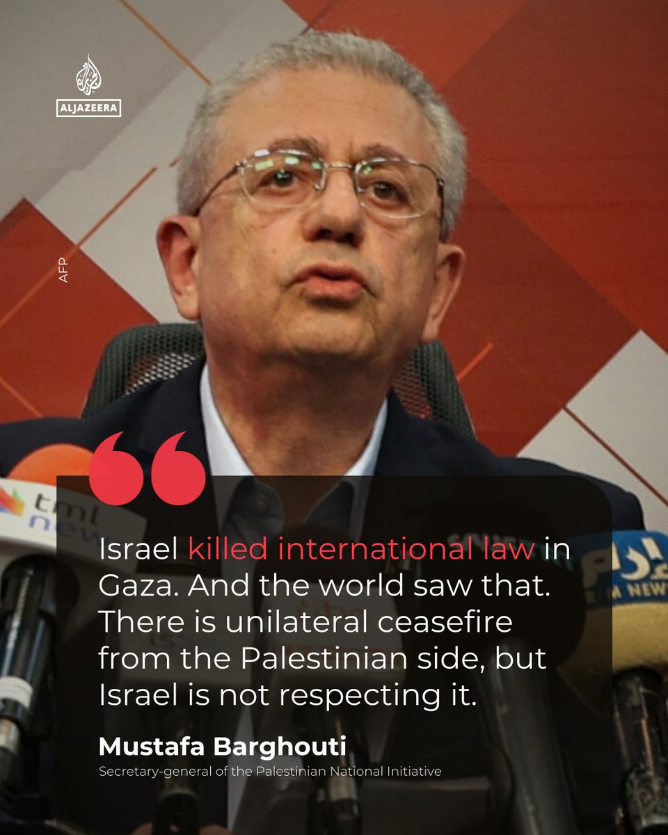 Mustafa Barghouti, secretary-general of the Palestinian National Initiative, has told Al Jazeera on the sidelines of Al Jazeera Forum that “Israel has violated all aspects of international law”.

🟠 LIVE updates: aje.news/1cco6e