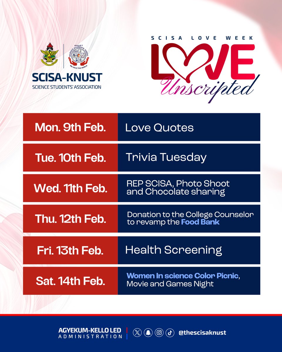 We invite you to a full week of connection, fun, care, and impact as we celebrate Love Week 2026 

9th – 14th February, 2026

Come along, participate, share love, and make memories together