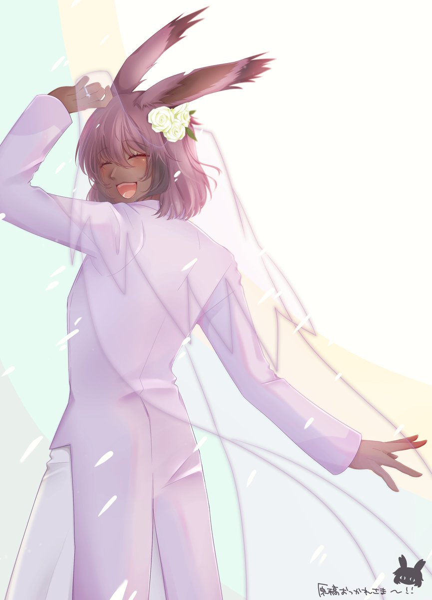 五億年前に募集したタグの「人の絵を自分の絵柄で描く」やつを、ひふみさんの花嫁ぱのイラストでやったよ～～～のやつ