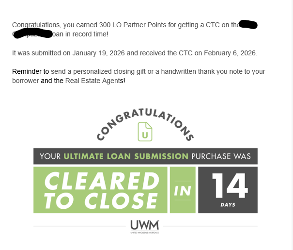 BestRate_Loan's tweet photo. Blaze a trail with your Clear to Close—submitted January 19, 2026, CTC on February 6, 2026. Stand out by sending a bold closing gift or handwritten thank you note to your borrower and real estate agents. https://t.co/beHuOgVZRM