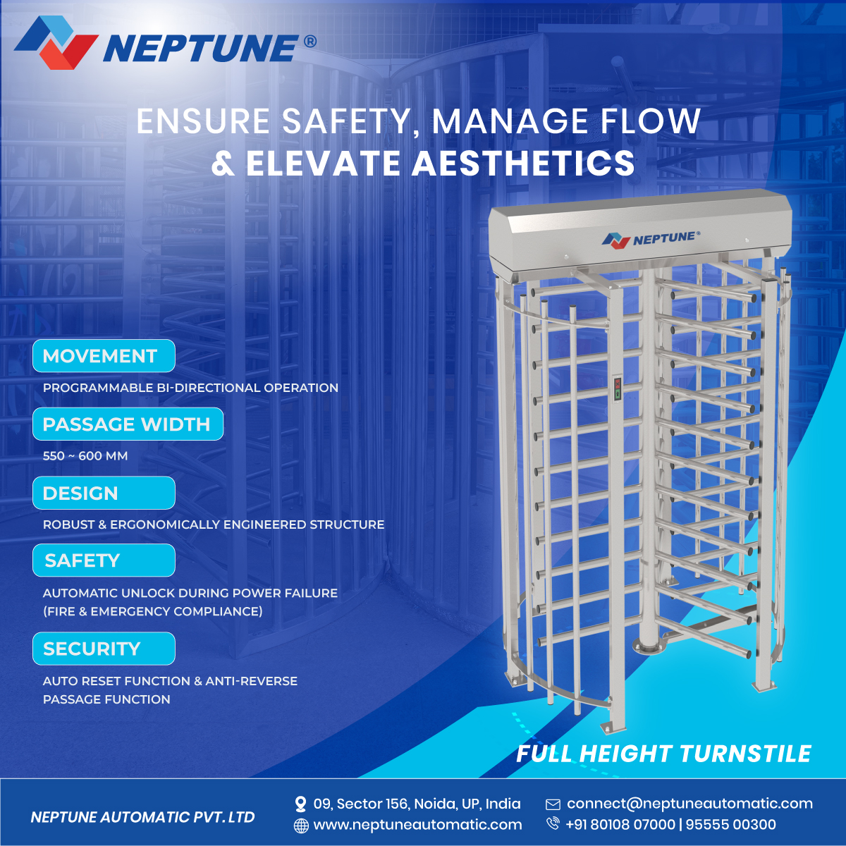 NAPL_Automatic's tweet photo. Turn every entry into a secure gateway with Neptune Full Height Turnstiles — engineered to ensure controlled access, smooth pedestrian flow &amp; a strong visual presence at your entrance. 
https://t.co/1ZvS20dtct
.
.
.
#NeptuneAutomatic #PedestrianGates #FullHeightTurnstiles https://t.co/il4TnaxWVH