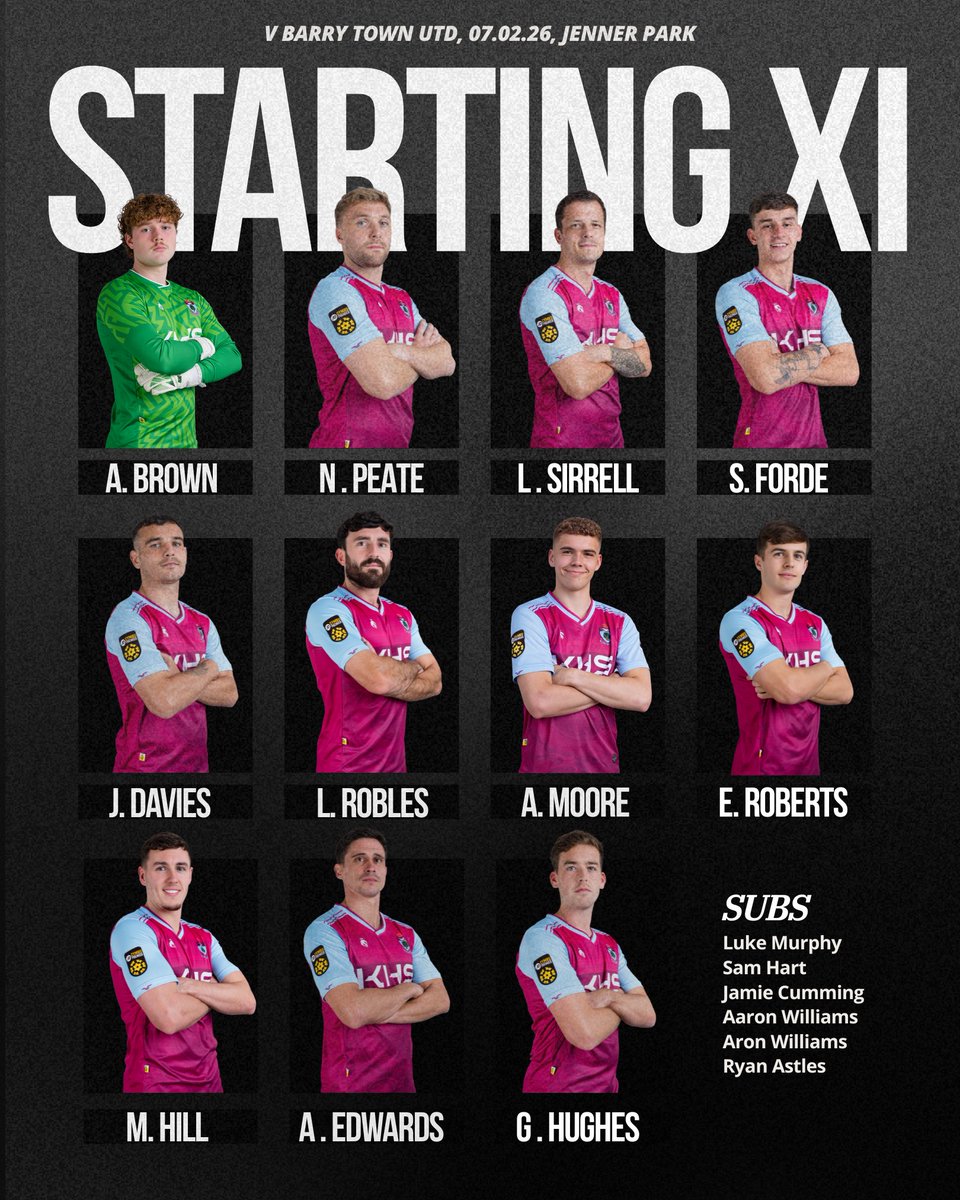 Your Seagulls team to face Barry Town United this afternoon 💪