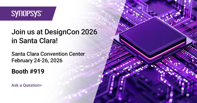 Are you heading to #DesignCon 2026? Meet Synopsys at booth 919 to explore the latest advancements in high-fidelity simulation and electronics design. Visit us February 24-26 for in-booth presentations and connect with our team of experts. bit.ly/4a51nb7