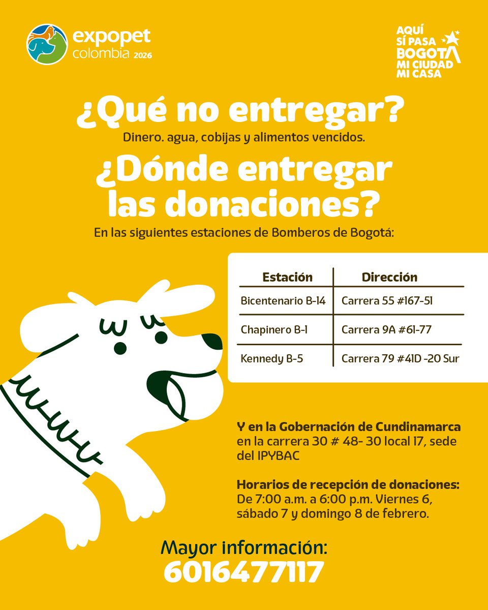 ExpopetCol's tweet photo. En Expopet nos unimos a la Gran Donatón por los animales afectados en Córdoba, una iniciativa de la Alcaldía de Bogotá, a través del Instituto de Protección y Bienestar Animal, en articulación con GRUPO GRAVED COLOMBIA, aliados públicos y privados. 

¡Ayúdanos a difundir! https://t.co/gEPUz9vejl