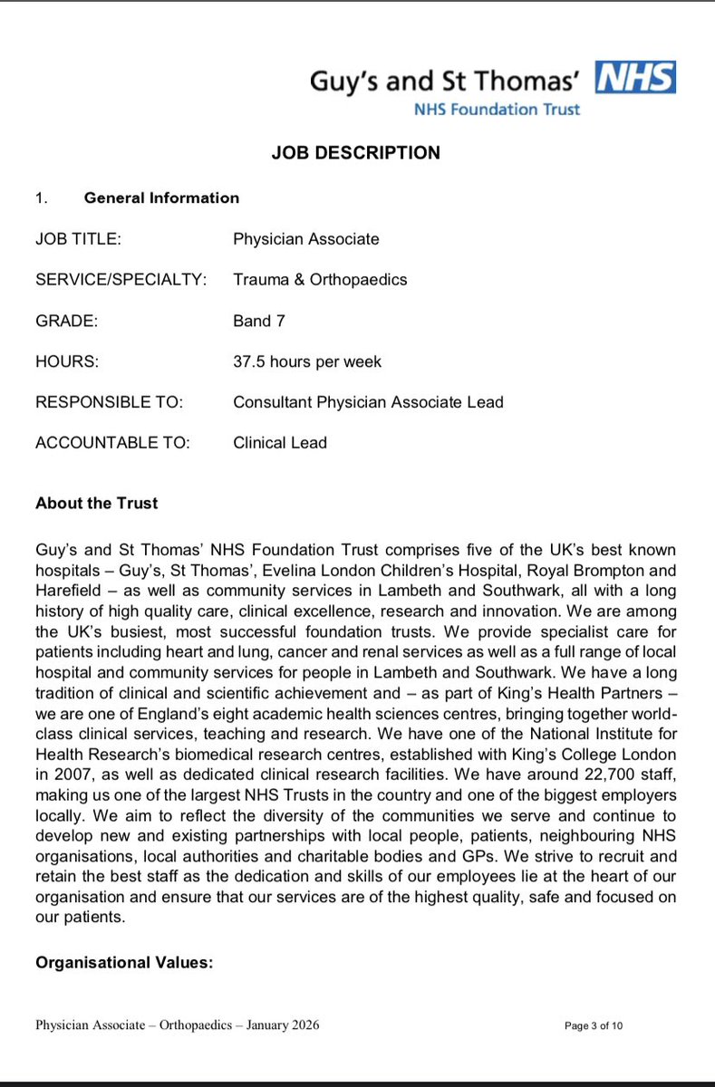 medicalmodelbri's tweet image. Can someone at @GSTTnhs explain how this job ad  for a physician ‘ associate’ in T&amp;amp;O aligns with the @lengreview recommendations and @RCPhysicians  @BritOrthopaedic scope of practice for PAs ? 

@BritOrthopaedic were you aware of this advert? Will you be contacting @GSTTnhs ?