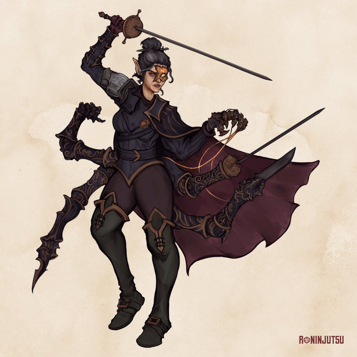 Va'lea, The Puppeteer  

Artificer Rogue VGen commission for <a href="/GlitchHoovess/">Friend Shaped</a> 

• #FantasyArt #rpgcharacter #TTRPG #articifer #rogue #DnD #DnDart #DnDCommission #VGenComm •